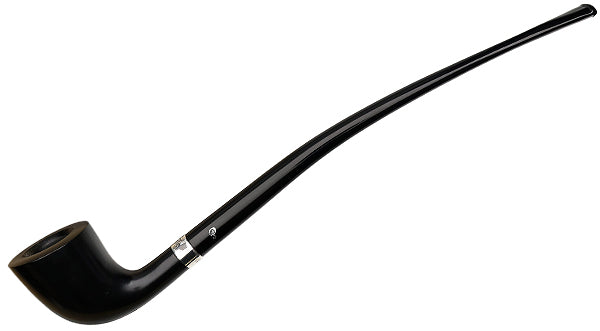 Peterson Pipes Churchwarden Churchwarden Ebony Silver Mounted (D6) Fishtail