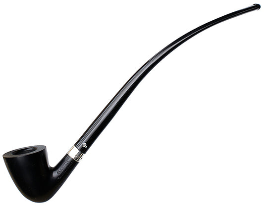 Peterson Pipes Churchwarden Churchwarden Ebony Silver Mounted (D15) Fishtail