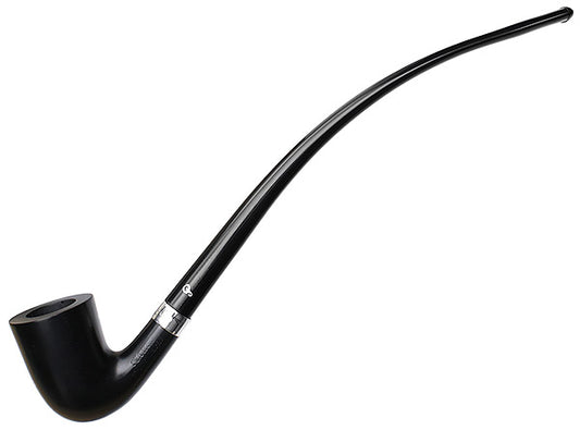 Peterson Pipes Churchwarden Churchwarden Ebony Silver Mounted (D16) Fishtail