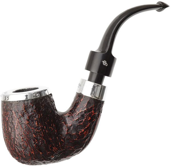 Peterson Pipes House Pipe House Pipe Rusticated Silver Cap Bent P-Lip