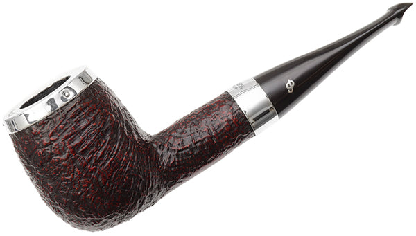 Peterson Pipes House Pipe House Pipe Sandblasted Silver Cap Billiard P-Lip