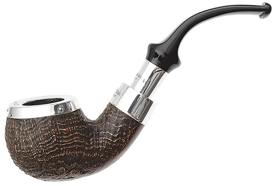 Peterson Pipes Silver Cap Sandblasted Spigot with Silver Cap (03) Fishtail