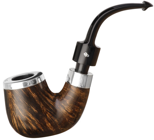 Peterson Pipes House Pipe House Pipe Oak Silver Cap Bent P-Lip
